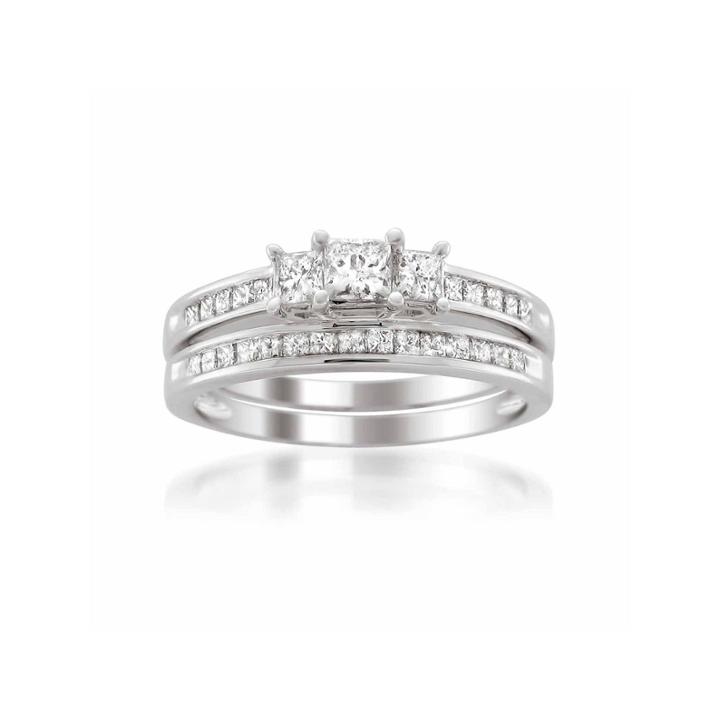 Womens 1 Ct. T.w. White Diamond Platinum Bridal Set