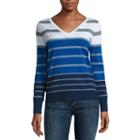 Liz Claiborne Long Sleeve V Neck Pullover Sweater