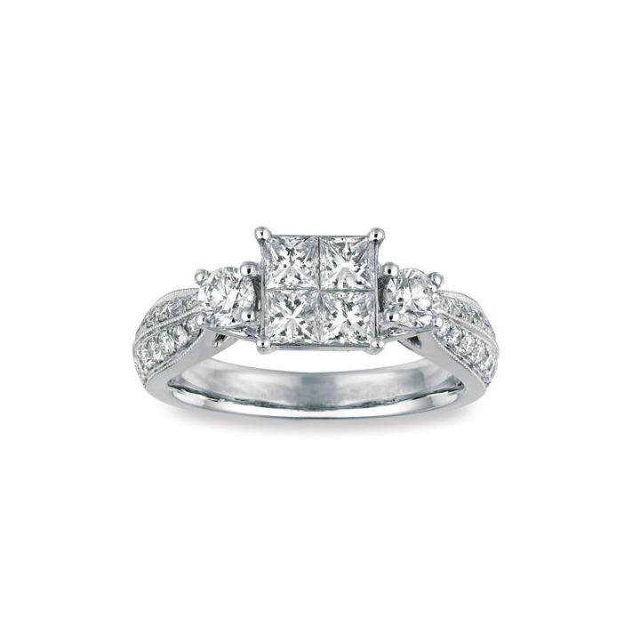 Womens 1 1/2 Ct. T.w. Diamond White Engagement Ring