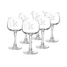 Cathy's Concepts Set Of 6 Personalized Red Wine Glasses