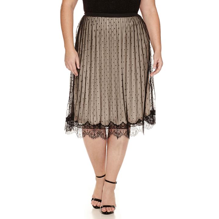 Worthington Knit Pleated Skirt - Plus