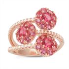 Diamonart Womens 2 1/4 Ct. T.w. Lab Created Cubic Zirconia Pink 14k Gold Over Silver Cocktail Ring