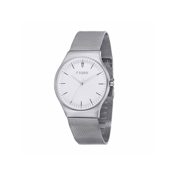 Fjord Mesh Band Mens Silver Tone Expansion Watch-fj-3026-22