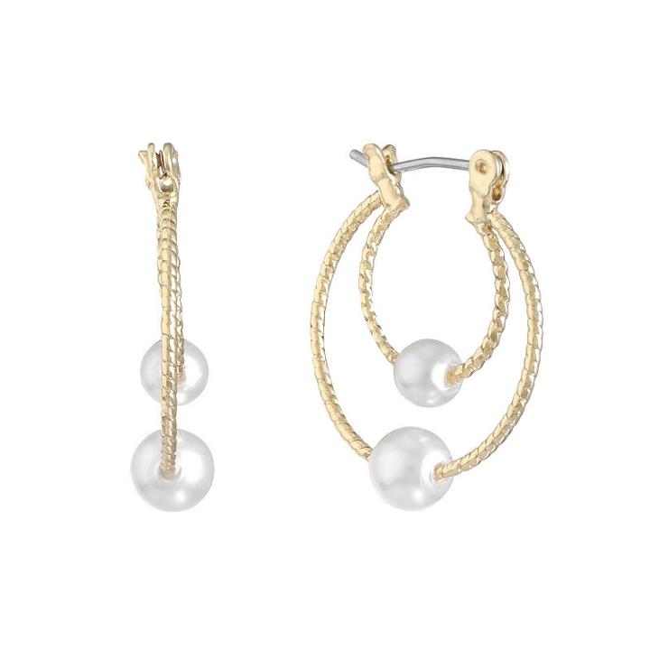 Monet Jewelry White 22mm Hoop Earrings