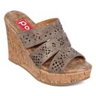 Pop Idol Laser-cut Wedge Sandals