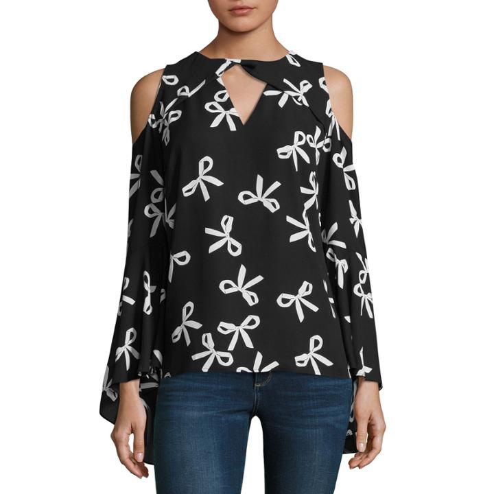 Belle + Sky Long Sleeve Open Shoulder Top