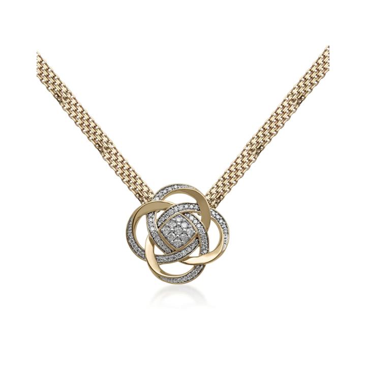 3/4 Ct. T.w. Diamond 14k Yellow Gold Over Silver Necklace