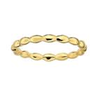 Personally Stackable 18k Yellow Gold Over Sterling Silver 1.5mm Rice Bead Ring