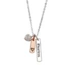 Footnotes She Rocks Womens Clear Crystal Silver Over Brass Pendant Necklace