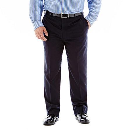 Stafford Executive Super 100 Wool Suit Flat-front Suit Pants - Portly