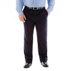 Stafford Executive Super 100 Wool Suit Flat-front Suit Pants - Portly