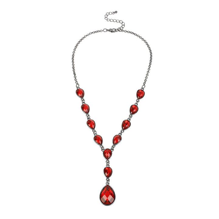 Mixit&trade; Red Faceted Bead Y-necklace