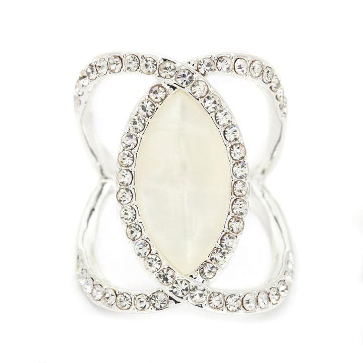 Sparkle Allure White Crystal Silver Over Brass Band