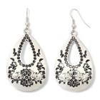 Decree Engraved Silver-tone Teardrop Earrings