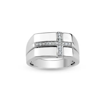 Mens Lab Created Round White Sapphire