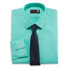 Jf J.ferrar Slim Fit Dress Shirt And Tie Set Shirt + Tie Set Slim