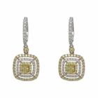 1 1/5 Ct. T.w. Genuine Yellow Diamond Drop Earrings