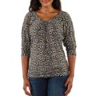 24/7 Comfort Apparel Fall Mosaic Tunic Top