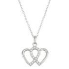 Womens 1/5 Ct. T.w. White Cubic Zirconia Sterling Silver Pendant Necklace