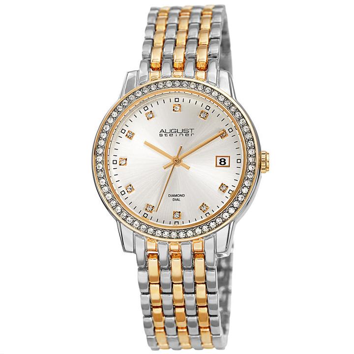 August Steiner Womens Two Tone Strap Watch-as-8262ttg