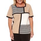 Alfred Dunner Madison Park Short-sleeve Colorblock Stripe Pullover Sweater