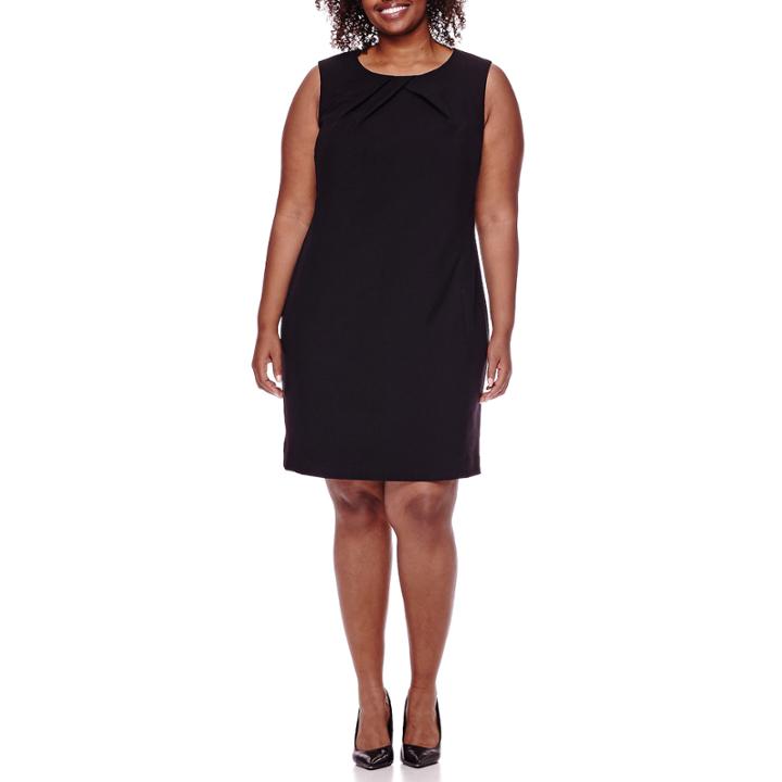 Liz Claiborne Sleeveless Novelty-neckline Seamed Dress - Plus