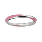 Personally Stackable Sterling Silver Twisted Pink Enamel Ring