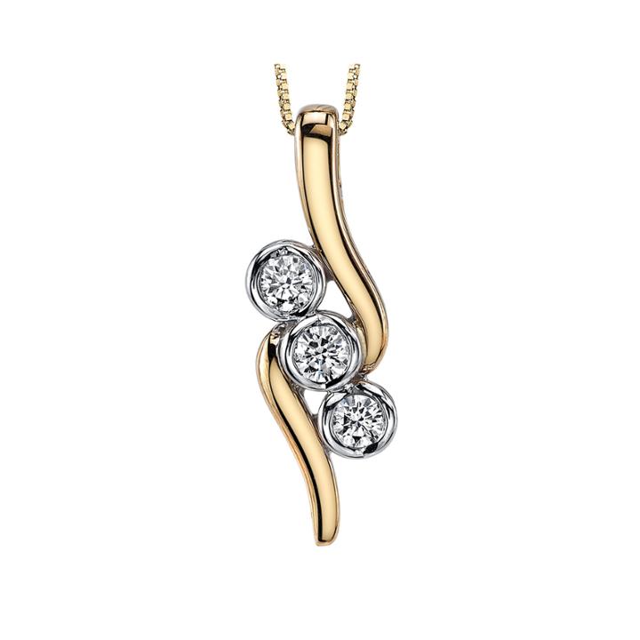 Sirena&trade; 1/2 Ct. T.w. Diamond 14k Yellow Gold Pendant Necklace