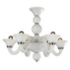 Murano Collection 6 Light Blown Glass In White Finish Venetian Style Chandelier