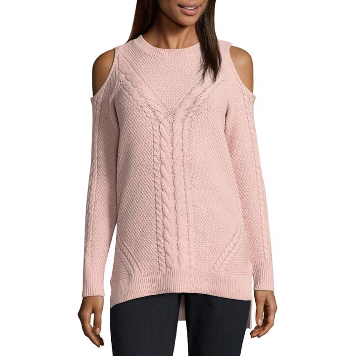 Ana Cable Cold Shoulder Sweater- Talls