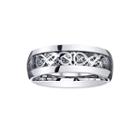Mens Comfort-fit Filigree Ring In Stainless Steel