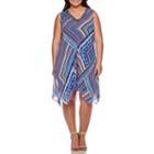 Studio 1 Sleeveless Embellished-neck Handkerchief Dress - Plus