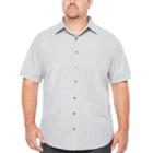 Van Heusen Short Sleeve Traveler Air Check Short Sleeve Checked Button-front Shirt-big And Tall