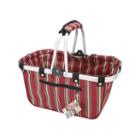 Janetbasket Large Red Stripes Aluminum Frame Basket