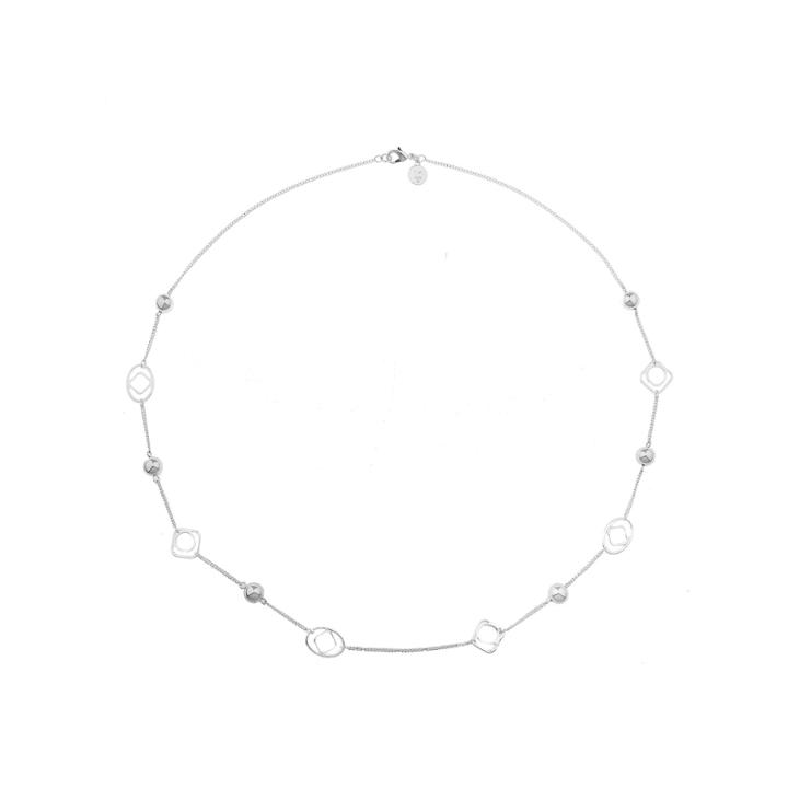 Liz Claiborne Silvertone Long Open Station Necklace