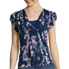 A.n.a Short-sleeve Flutter V-neck Top