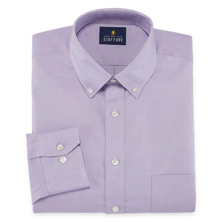 Stafford Executive Non-iron Cotton Pinpoint Oxford Long Sleeve Dress Shirt - Big And Tall