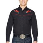 Ely Cattleman Long Sleeve Snap-front Rose Embroidered Western Shirt