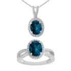 Womens 2-pack Diamond Accent Blue Blue Topaz Sterling Silver Jewelry Set