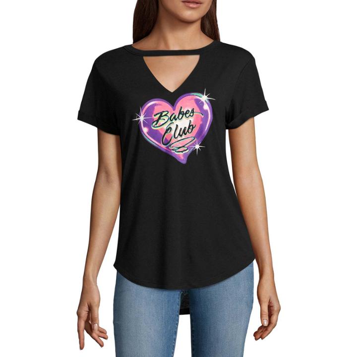 Short Sleeve Babes Club Graphic T-shirt- Juniors Plus