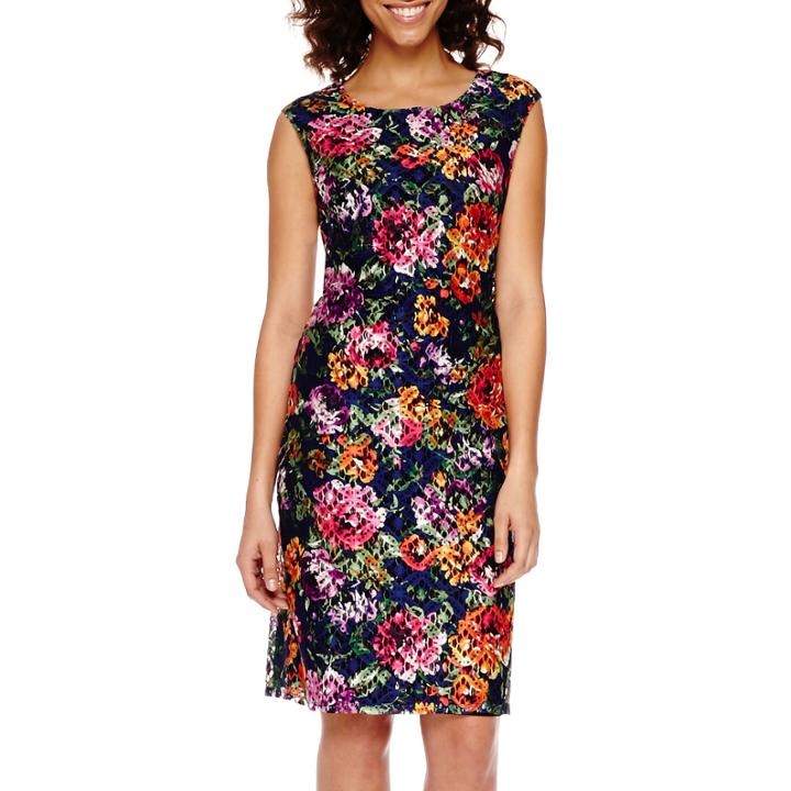 Worthington Sleeveless Floral Lace Sheath Dress