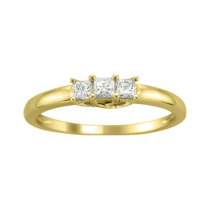 Love Lives Forever Womens 1/4 Ct. T.w. Diamond White 3-stone Ring
