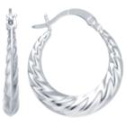 Silver Treasures Sterling Silver 22mm Curved Hoops