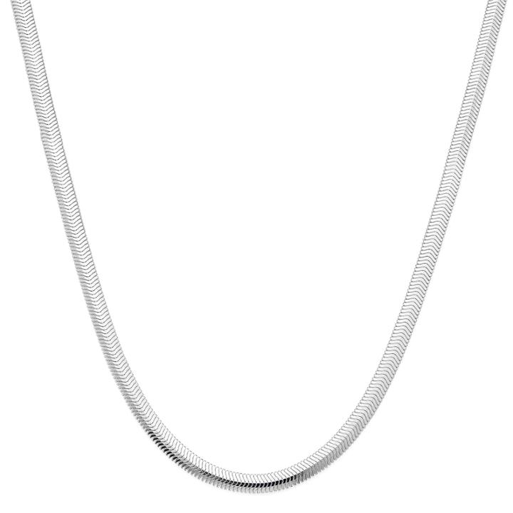 Made In Italy Sterling Silver 18 Diamond-cut Snake Chain Necklace