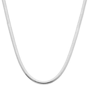 Made In Italy Sterling Silver 18 Diamond-cut Snake Chain Necklace