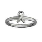 Personally Stackable Black-plated Sterling Silver Awareness Ribbon Ring