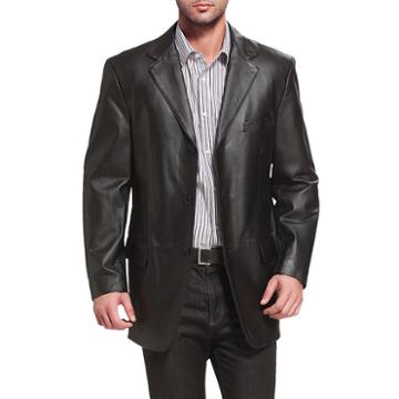 Bgsd Men's 3-button Leather Blazer