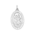 Religious Jewelry Sterling Silver Oval Saint Christopher Medal Charm Pendant