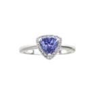 Limited Quantities Trillion-cut Genuine Tanzanite And 1/10 Ct. T.w. Diamond Ring