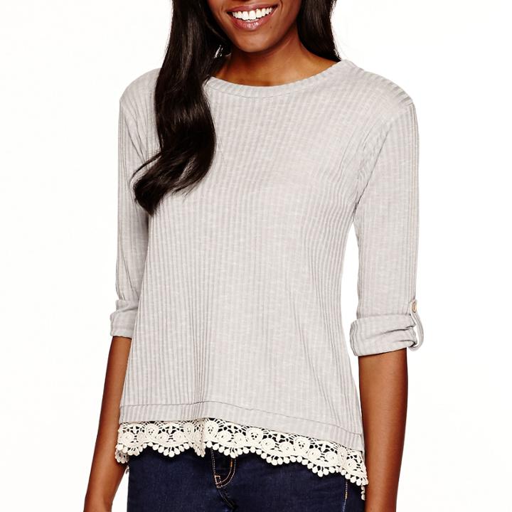 Lily Star 3/4-sleeve Envelope-back Top